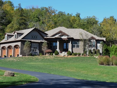 Modern house with lawn